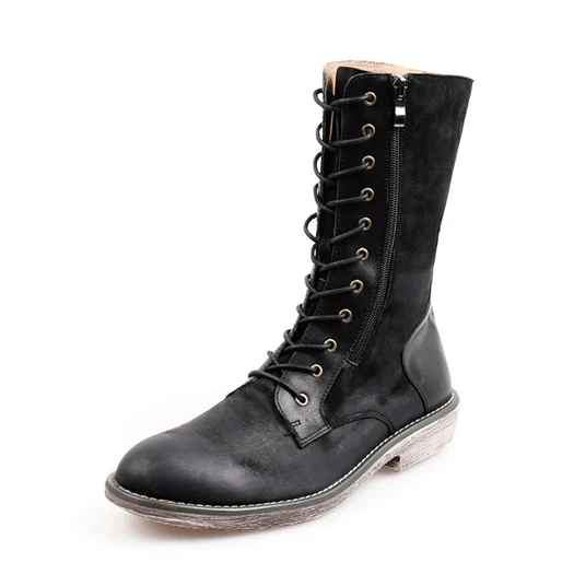 black fashion combat boots