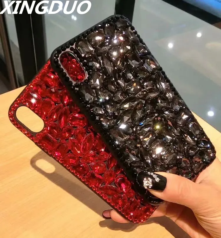 XINGDUO luxury Full Diamonds Bling crystal phone case soft shell for iphone X XS XR MAX 6 7 8 6S Plus Girl fashion cover | Мобильные