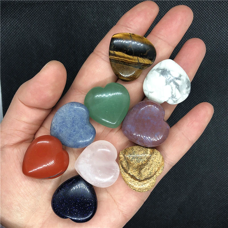 

2 x Healing Gemstone Heart Crystal Crafts Natural Rose Quartz Couple Pink DIY Carved Natural Stones and Minerals Crystal Heart
