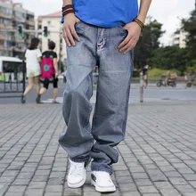 ANBOLUO Autumn Winter Men’s Trousers Graffiti Printed Skate Pants Men’s Straight Pants Washing cotton Plus Large Men’s Jeans 46