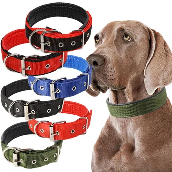 

1PC Sale Dog Collar Solid For Pet Comfortable High Quality 4 Colors Pet Collar Plus Size Adjustable Dogs Nylon Strap
