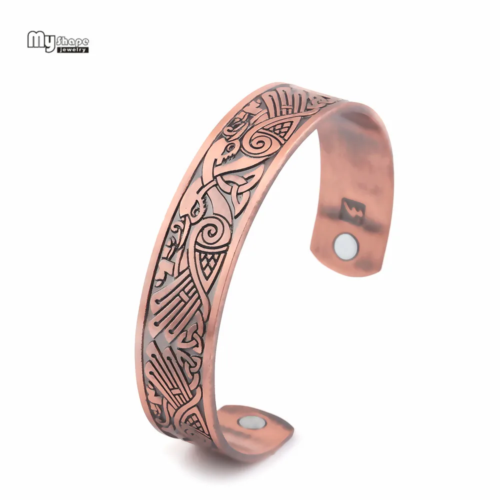 

My Shape Phoenix Totem Cuff Bangles Claddagh Magnetic Bracelets Sliver Plated Jewelry for Women