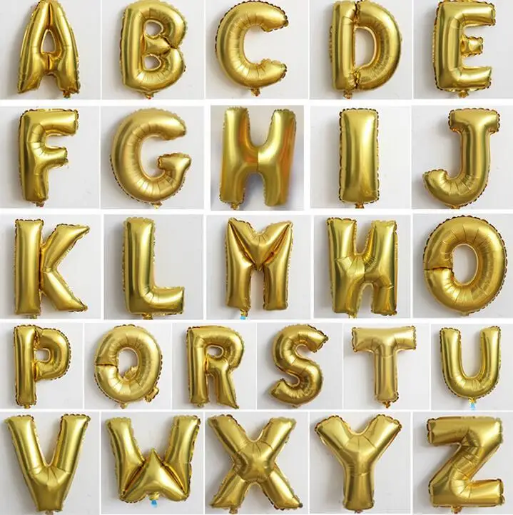 

16inch Gold Alphabet Letters Balloons Foil Balloon Birthday New Year party Wedding Decoration Babyshower Balloon