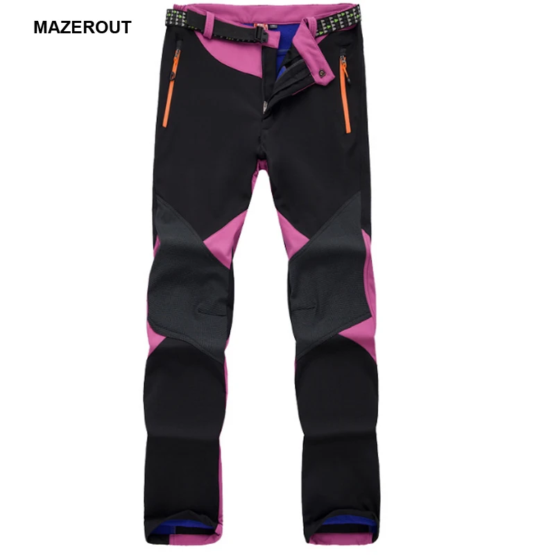 Mazerout mujer invierno trekking pantalones al aire libre Softshell impermeable Pantalones mujeres camping senderismo empalmados ropa térmica p60 Mazerout mujer invierno trekking pantalones al aire libre Softshell impermeable Pantalones mujeres camping senderismo empalmados ropa térmica p60