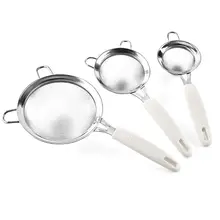 Горячая сито из нержавеющей стали для домашней выпечки ручной порошок кухонный сахарный сито для муки сетки