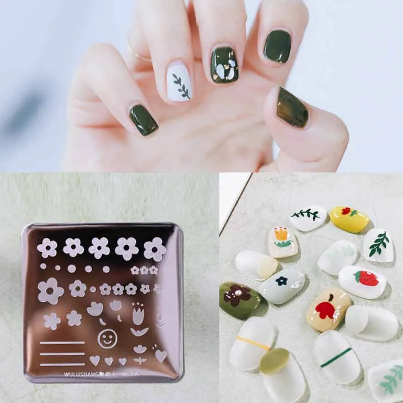 

Flower Leaf Nail Stamping Plates WLS Series Template Leaves Nail Art DIY Printing Stamping Stencils