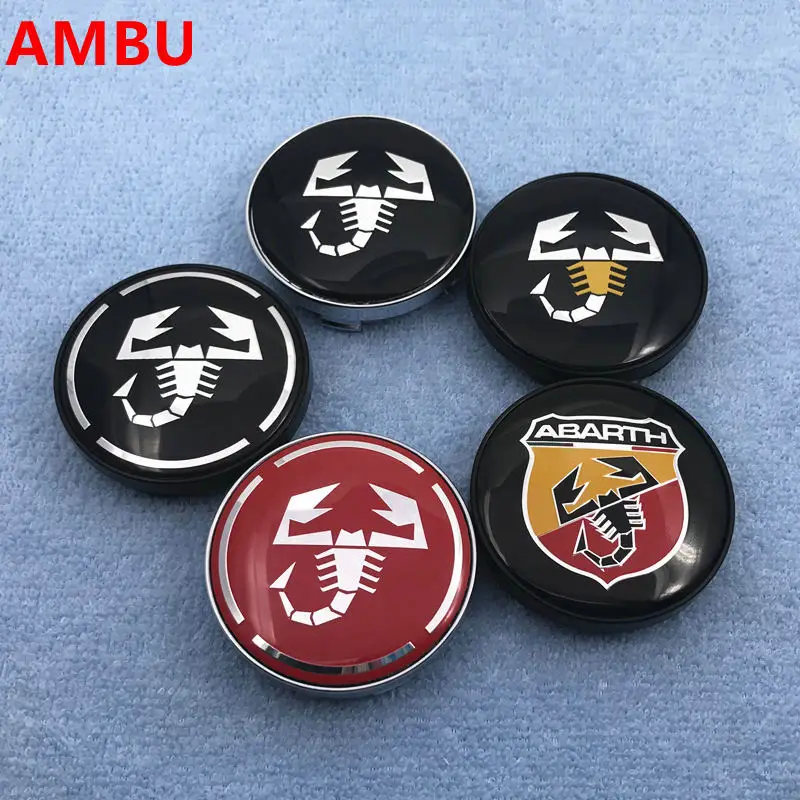 

20pcs 56mm 60mm Abarth Scorpion logo car emblem Wheel Center Hub Cap Decal badge decoration cover 3D sticker Auto Accessories