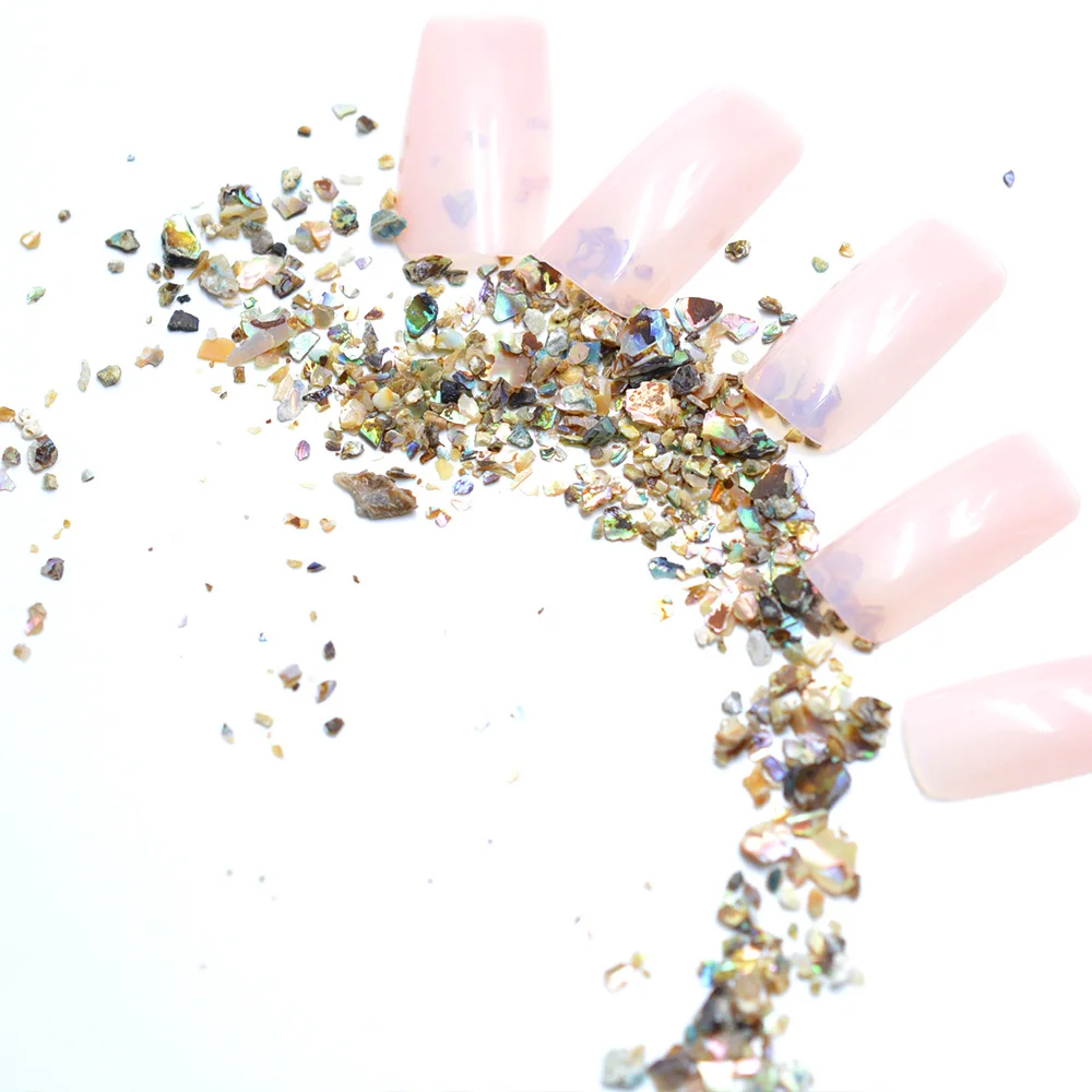 

1 Pack Camouflage Color Shell Rhinestones Irregular Sequins For Nail Art Studs Manicure Accessory