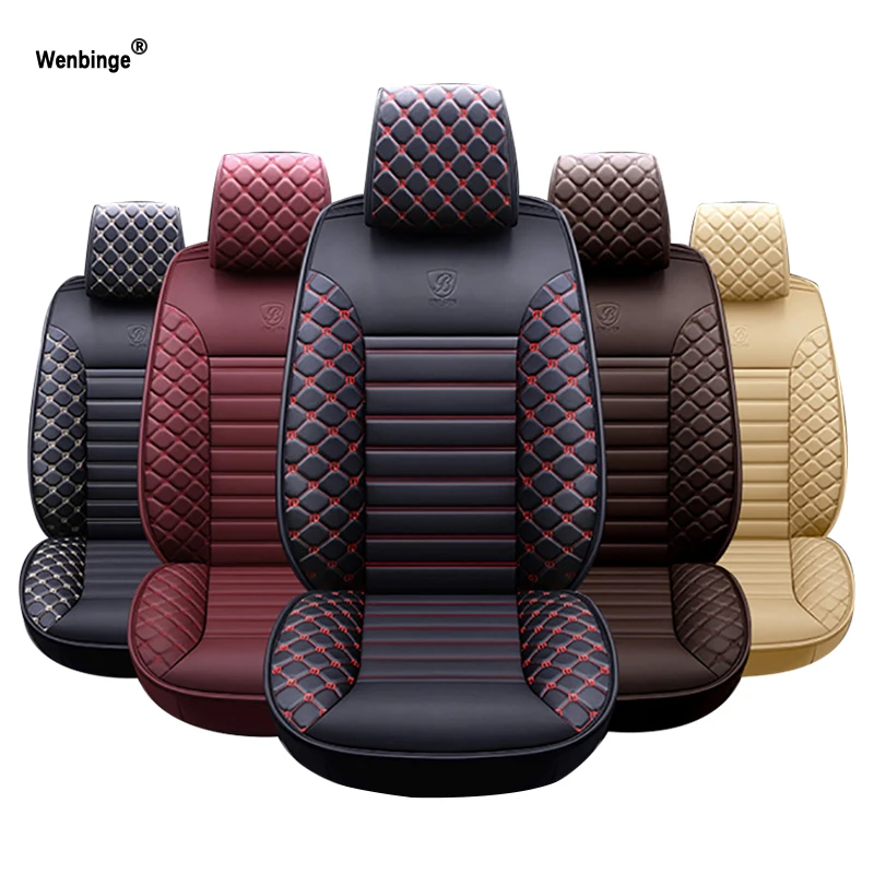Wenbinge специальные кожаные чехлы для сидений автомобиля для сиденья ibiza leon 2 altea ateca аксессуары чехлы для сидений автомобиля автостайлинг