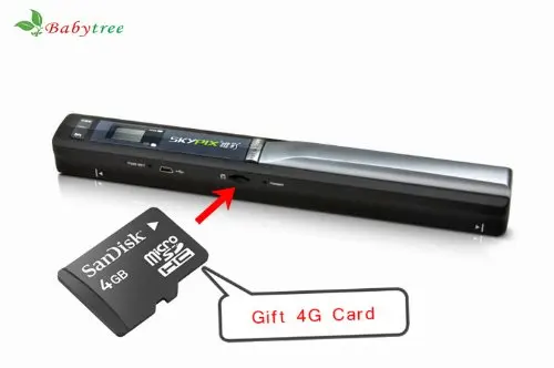 

Skypix Mini Handy Handheld Portable Document Scanner Wand 600dpi Tsn410 with 4G card
