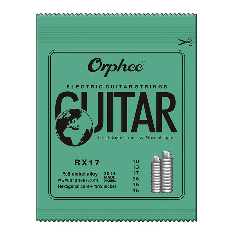 RX17 Orphee гитарные струны серии RX, набор струн для электрогитары, практичный шестигранный набор из углеродистой стали для 6 шт., струны, аксессуары для гитары - Цвет: RX17