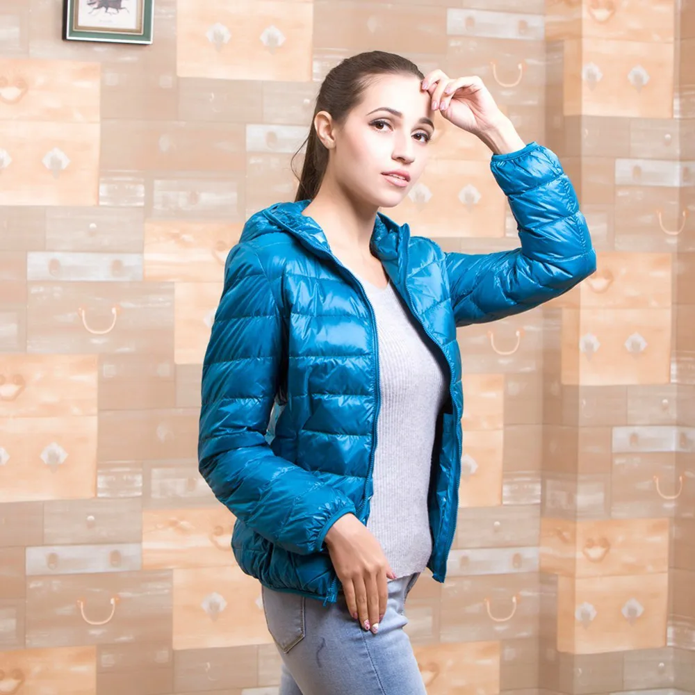 Over Size Ultralight Woman's Down Jackets Hooded Loose Coat Japanese