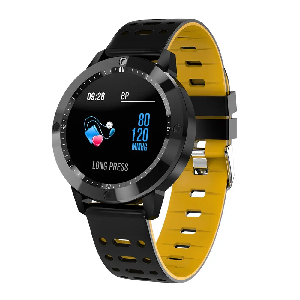 CF58 Смарт-часы TF карта IP67 водонепроницаемое закаленное стекло фитнес-трекер пульсометр спортивные мужские и женские Смарт-часы - Цвет: Цвет: желтый