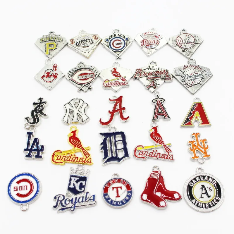 

20pcs Mix Different American Baseball Sport Charm Dangle Charms DIY Bracelet Necklace Pendant hanging charm jewelry