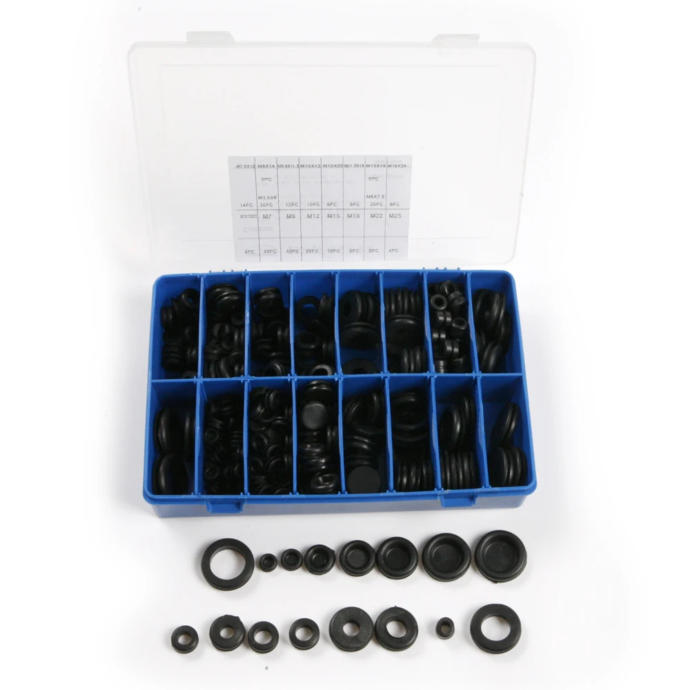 

New 250x Rubber Grommet Firewall Hole Plug Set Electrical Wire Gasket Assortment