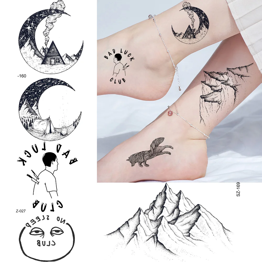 Matching crescent moon tattoos on ankles - Tattoogrid.net