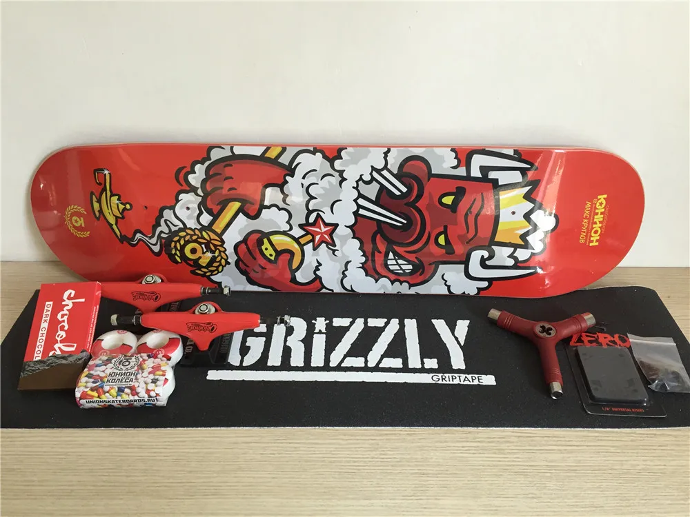 Pro Skateboard Union Deck Trucks & Wheels Chocolate Bearings Skate