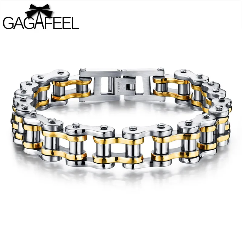 GAGAFEEL Горячие мужские браслеты и байкерские велосипедные цепи модные 4 цвета 316L