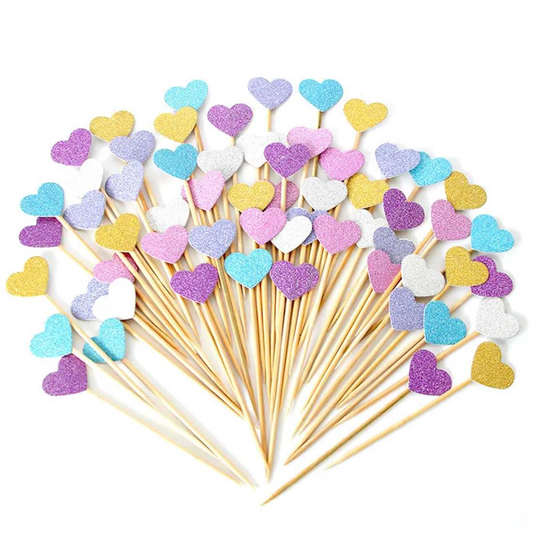 

Useful 10Pcs Handmade Lovely Heart Cupcake Toppers Cake Party Supplies Birthday Wedding Party Decoration Photobooth Supplies