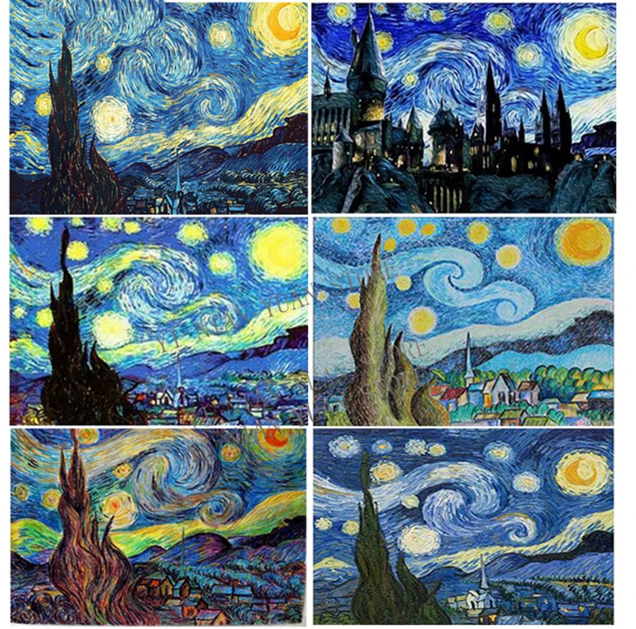 van gogh starry night diamond art intermediate kit