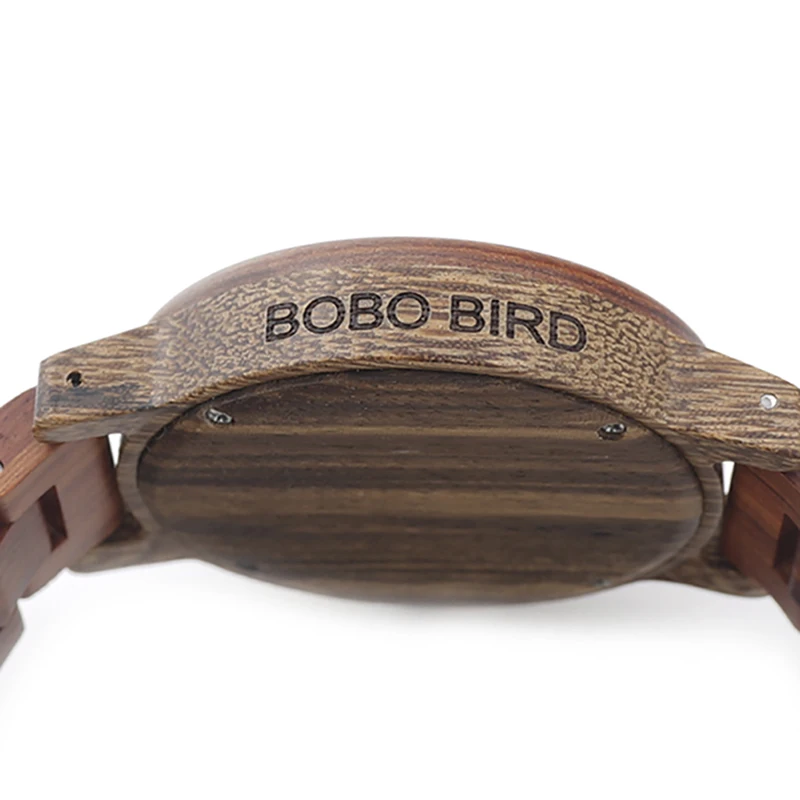 Bobo Oiseau En13 Hommes De Top Marque Rouge Bois Montre Avec