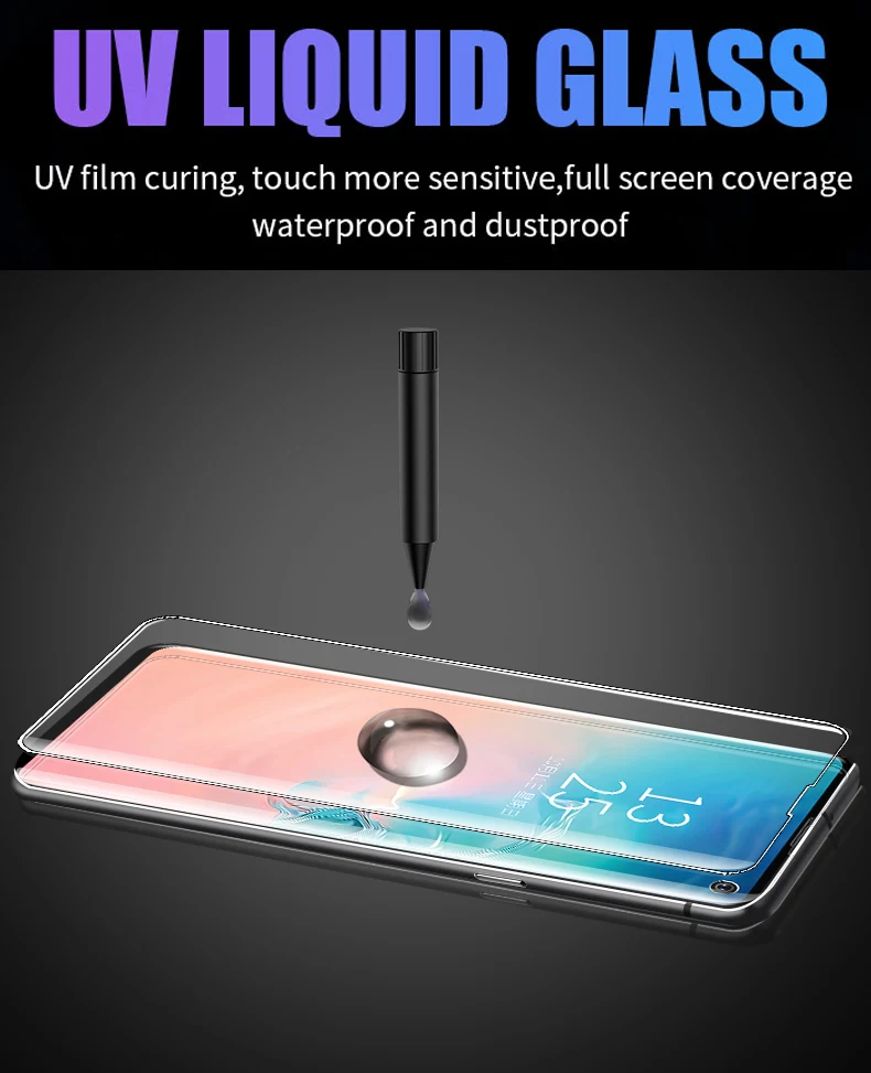 УФ жидкое стекло для samsung Galaxy Note 10 Pro S10 Plus S10 5G Полное покрытие протектор экрана Note 9 S9 S8 закаленное защитное стекло