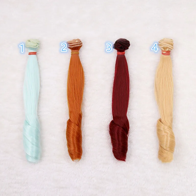 

1 pcs 20cm Doll hairpiece 20cm*100cm wigs for BJD Ye Luoli SD AS Chole DIY doll wigs High-temperature wire curly straight hair