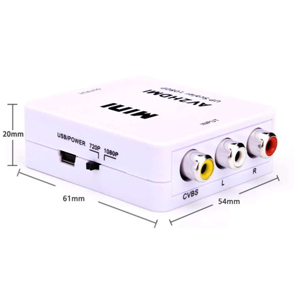  AV Al Convertitore di HDMI RCA A HDMI Audio Video Box Adattatore RCA AV/CVSB L/R 1080P HDMI2AV Supp