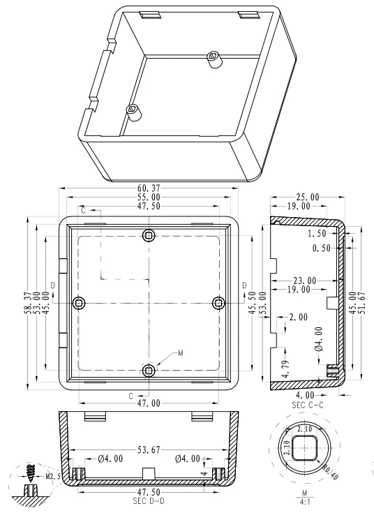 plastic enclosure for electronics control box szomk diy enclosure junction box plastic housing small abs instrument enclosure distribution box black plastic box enclosure electronics case  (15).jpg