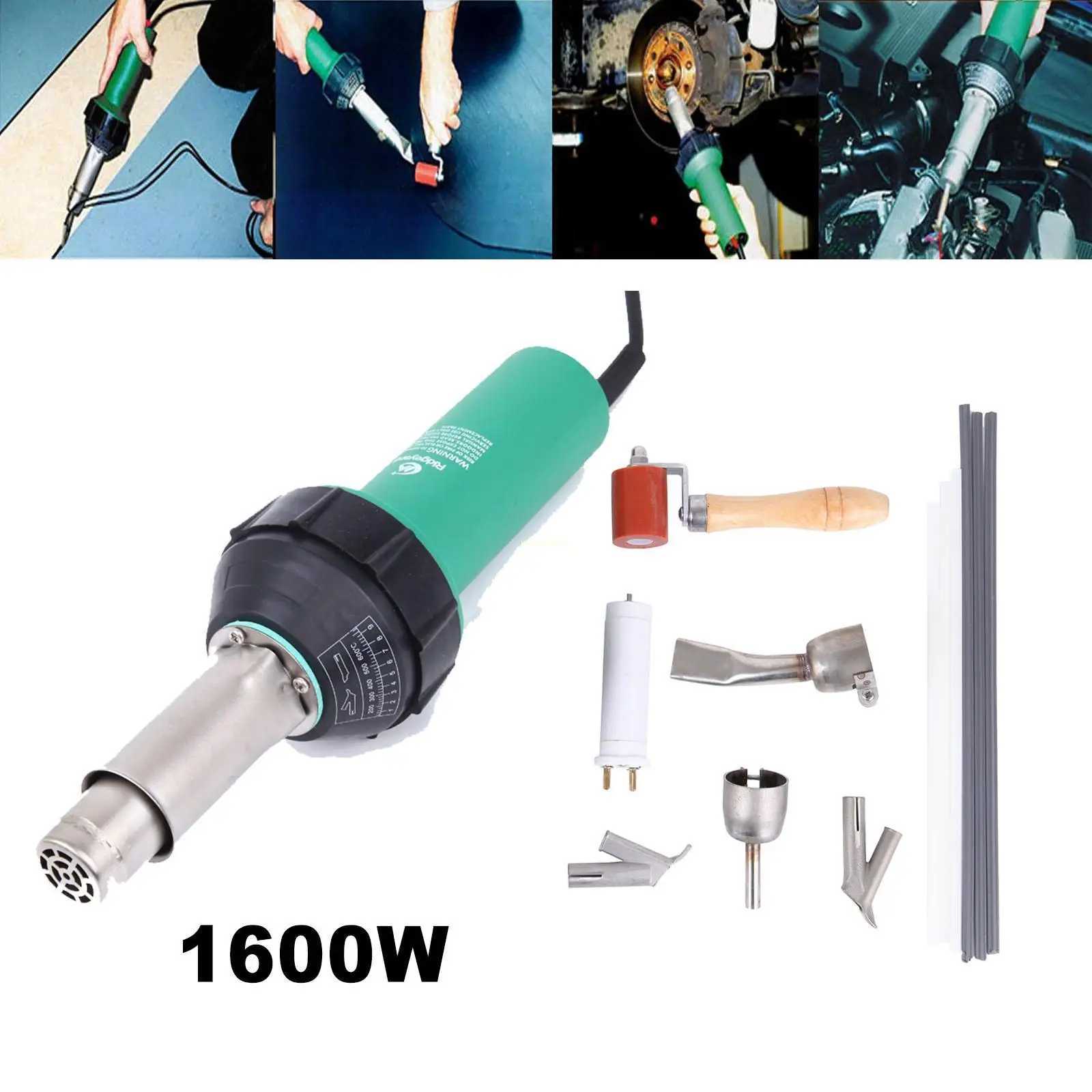 US $83.99 1600W Hot Air Torch Plastic Welding Gun Welder Pistol Tool Kit with nozzle roller