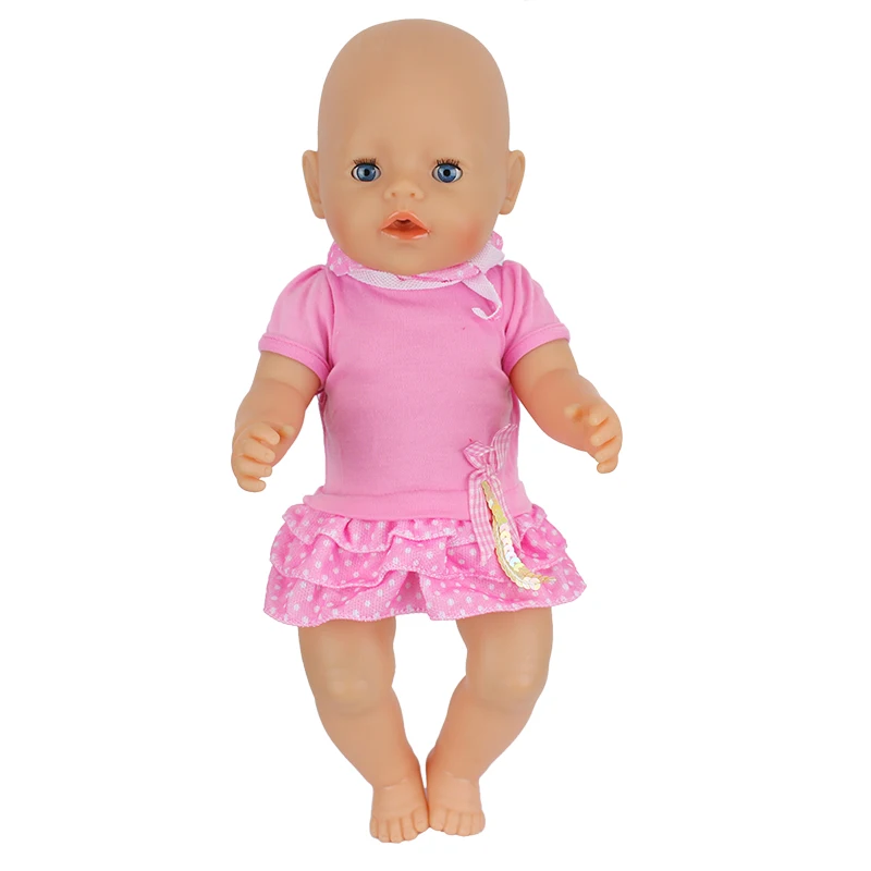 Модное платье подходит для 43 см Zapf Baby Reborn Doll 17 дюймов кукольная одежда - Цвет: d12