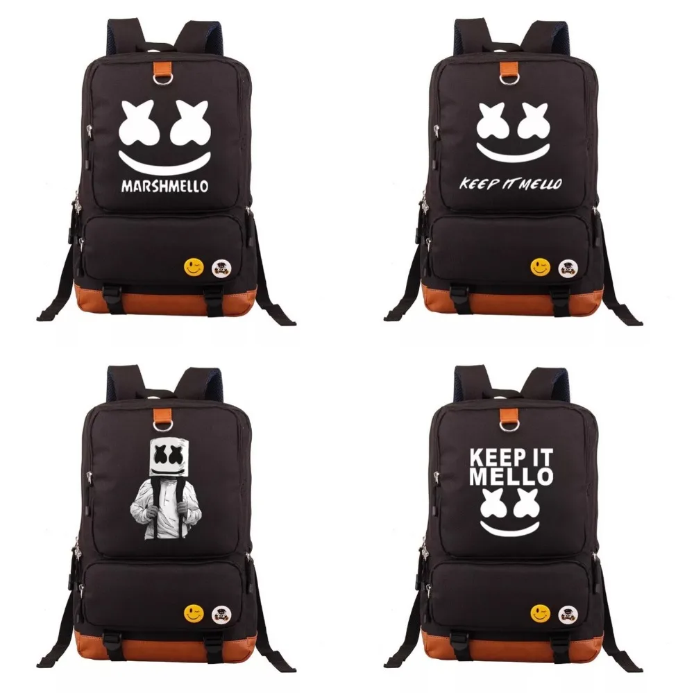 

DJ Music Marshmello Backpack Monsta X Printing School Bag Women Bagpack Teenagers Schoolbags Canvas Men Student Backpack Boys