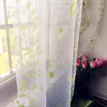 Free shipping printed floral design custom made rustic sheer curtains for bedroom window Cartoon pink Flowers for living room