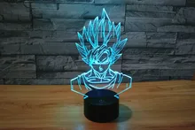 Светодиодные Игрушки Драконий Жемчуг: Рисунок 3D Настольная Лампа Фигурки Dragon Ball Z Фигурки Черный Гоку Dbz Игрушки