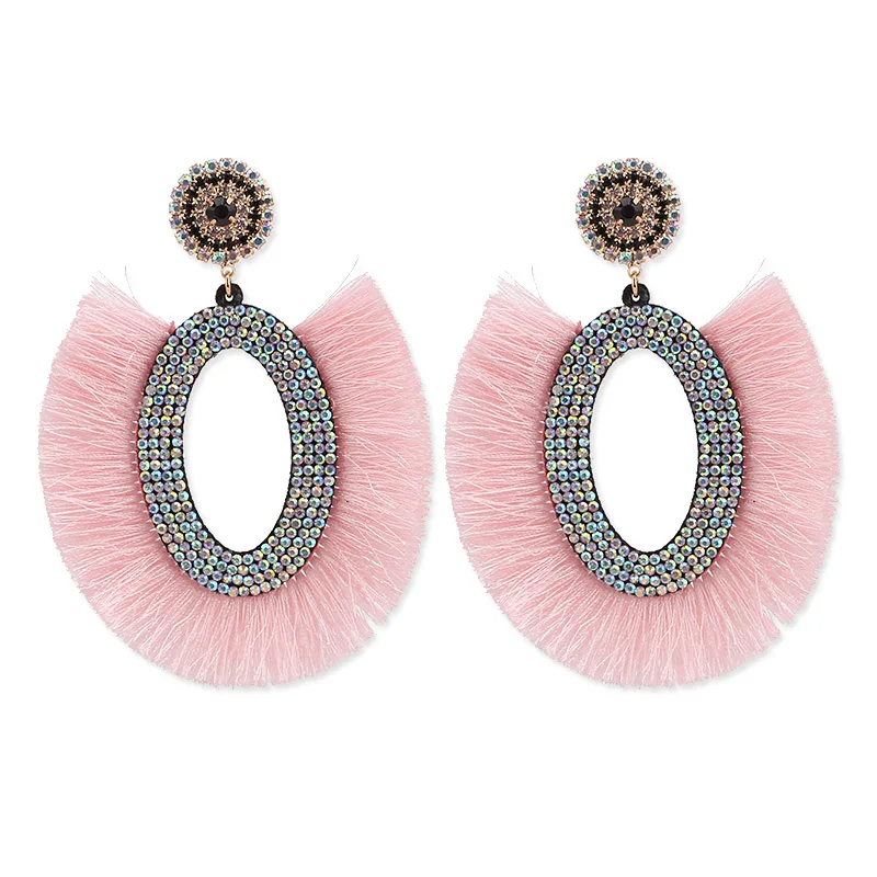 Boho Fashion Dangle Tassel Earrings For Women Geometric Fringed Multicolored Drop Earrings Wedding Party Girl Gifts (10)