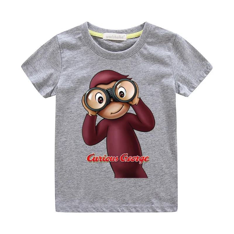

Baby Cartoon Curious George Summer T-shirts 100%Cotton Tshirt Costume Toddler Kids Child Short Sleeve Tees Top Clothing ZA088