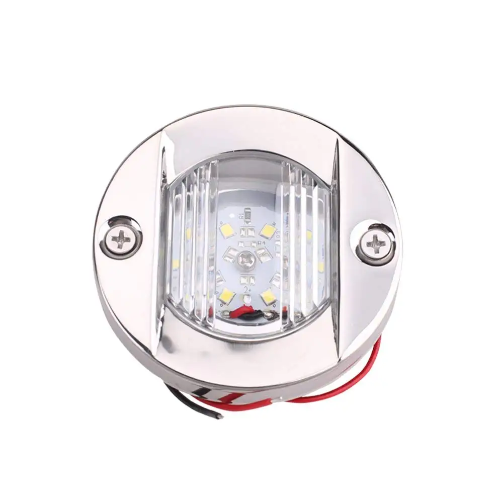 

Marine Boat Round Polished Transom LED Stern Light Cool White Stainless Steel Splash Proof Anchor Navigation Light Flush Mount