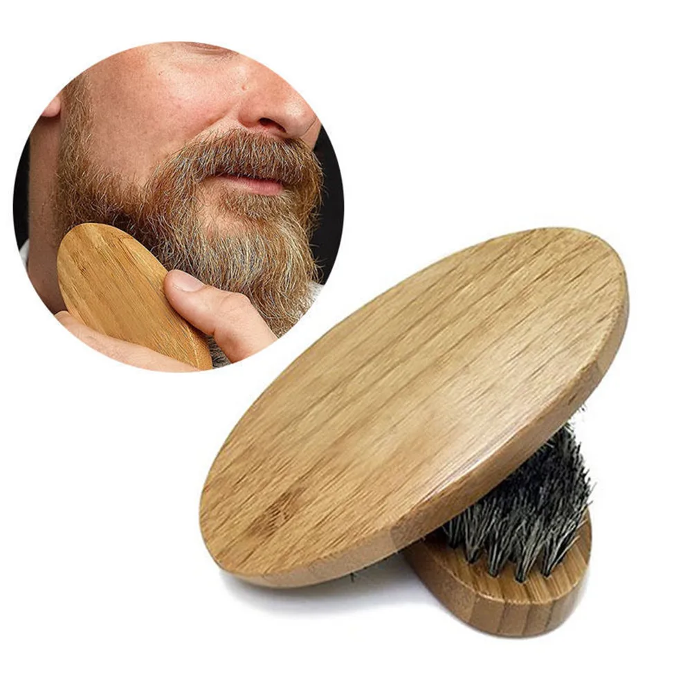 Новое поступление мужские кабана волос щетины жесткий круглая деревянная ручка борода усы щетка набор maquiagem