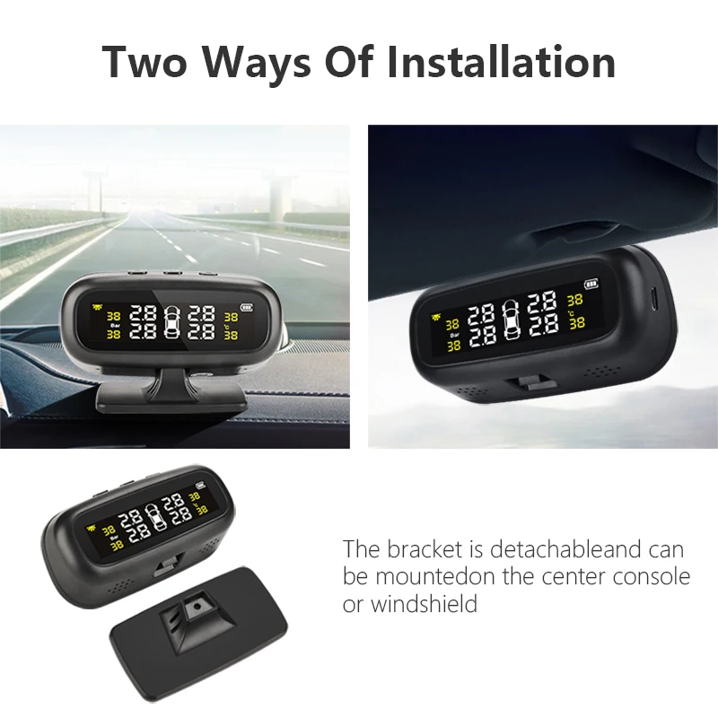 Vtopek tpms датчик давления в шинах безопасность автомобиля солнечная режиме