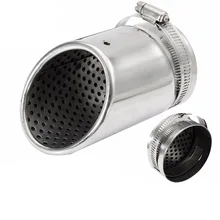 Chrome Car Round Rear Stainless Steel Exhaust Muffler Tail Pipe Trim Tip Universal 35-65mm