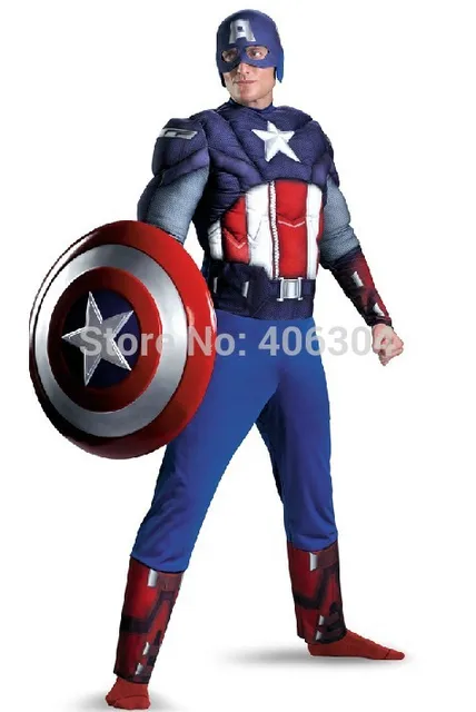 haute qualit adulte hommes captain america muscle partie halloween costume avenger hero vtements avec masque en - Masque Captain America haute qualit adulte hommes captain america muscle partie halloween costume avenger hero vtements avec masque en - Masque Captain America