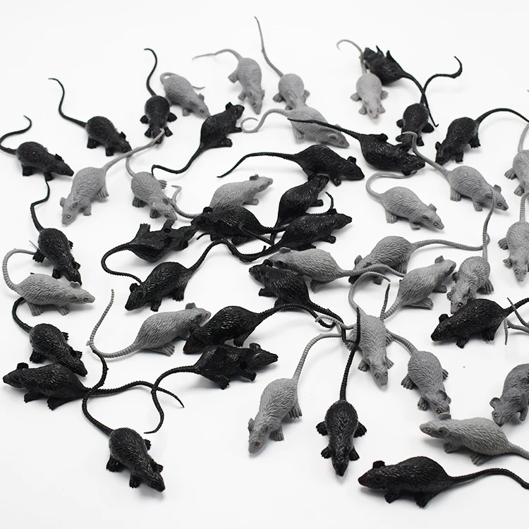 Wholesale 100Pcs/lot Mini 8CM PVC Lifelike Black Gray the Simulation Mouse Model Practical Jokes Toys Kids April Fool's Day | Игрушки и