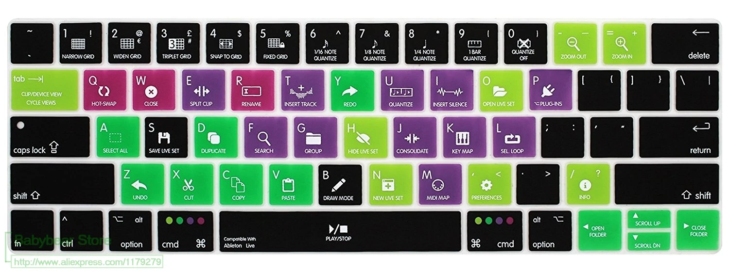 Силиконовый чехол для клавиатуры Ableton Live Hot key Macbook Pro 13 дюймов 15 новейший 2017/2016 с
