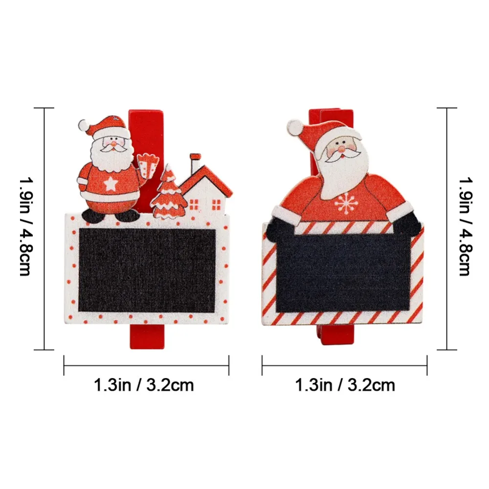 OurWarm 24 шт. милые рождественские деревянные зажимы мини-зажимы для фотографий доска "сделай сам" Цветные деревянные зажимы для украшения свадьбы, дня рождения, вечеринки