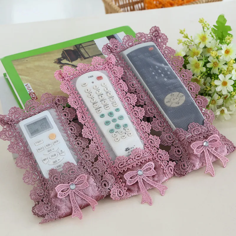 

Cover for Remote Control Fabric Lace Bag Container Holder for Air Conditioning Remote Control Protector Cover