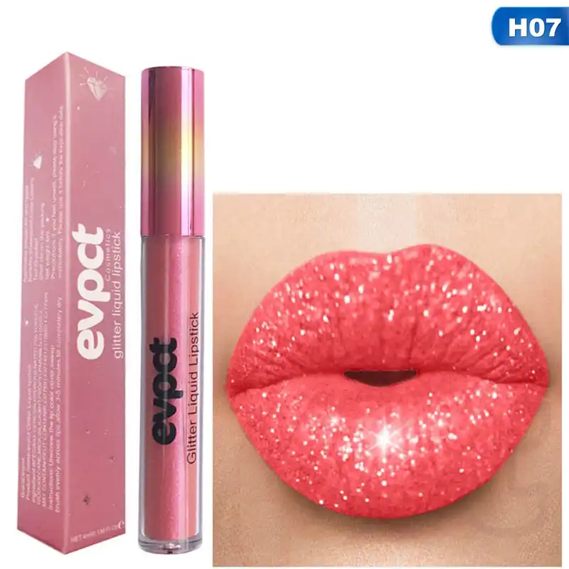 15 Couleurs étanche Mat Rouge à Lèvres Métallique Perle Sexe Brillant à Lèvres Evpct Longue Durée Rouge à Lèvres Maquillage Diamant Brillant à Lèvres