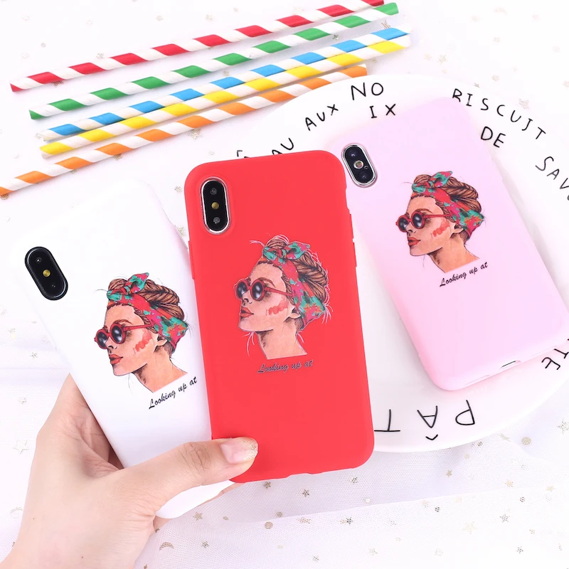 Модный милый мягкий матовый силиконовый чехол для девочек Fundas iPhone 11 12 Pro 6 6S 8 8Plus X XS