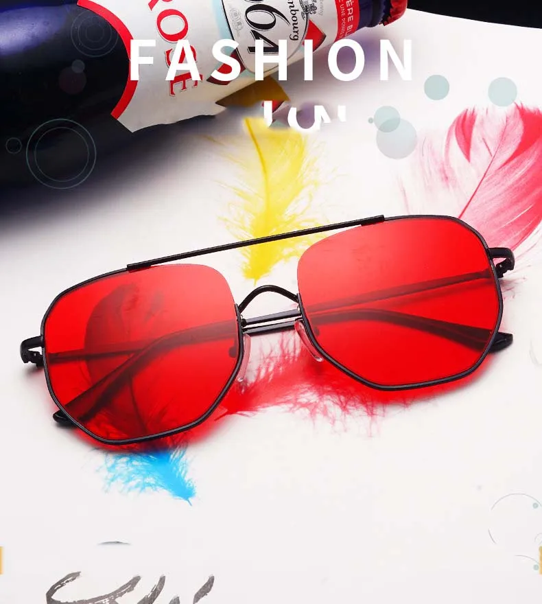 2019 Мужские квадратные солнцезащитные очки для женщин металлические Двойные Лучи большая оправа Модные солнцезащитные очки UV400 Новый