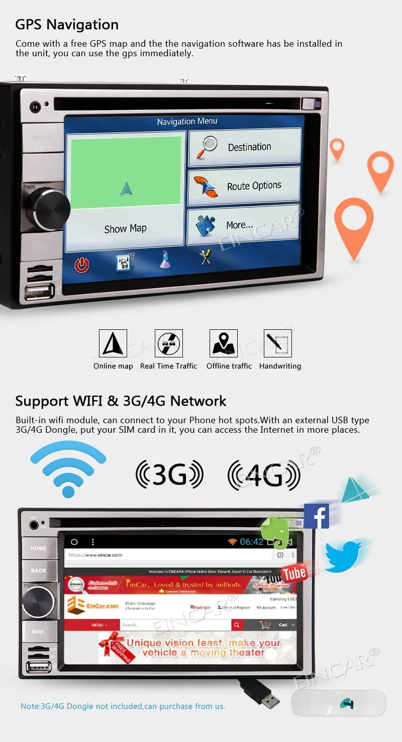 Clearance Pure Android 7.1 System in dash Car Stereo Autoradio Bluetooth Car DVD Player Octa Core 1080P HD Video Player support SWC Wifi M 3