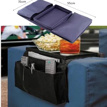 

Foldable Sofa Chair Arm Rest 6 Pocket Organiser Couch Remote Control Table Organizer Storage Tray Holder Magazine Rack Caddy Bag